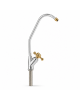 Wellon Premium RO Faucet with Gold Cross Handle | High Arc Drinking Water Tap | Chrome Finish | Countertop Mount | For RO & Water Purifier